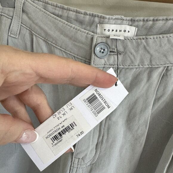 Topshop mid rise lightweight straight leg pants in blue New size 10 - Picture 6 of 6